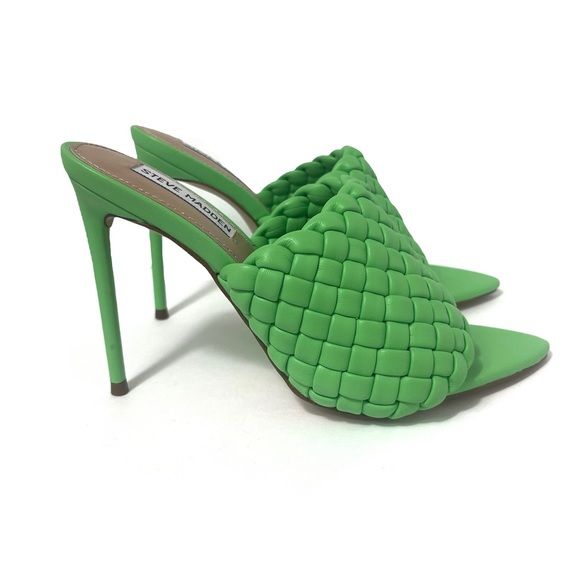 Steve Madden Heels Fateful Size 8 Bright Neon Green Pointy - Picture 2 of 6